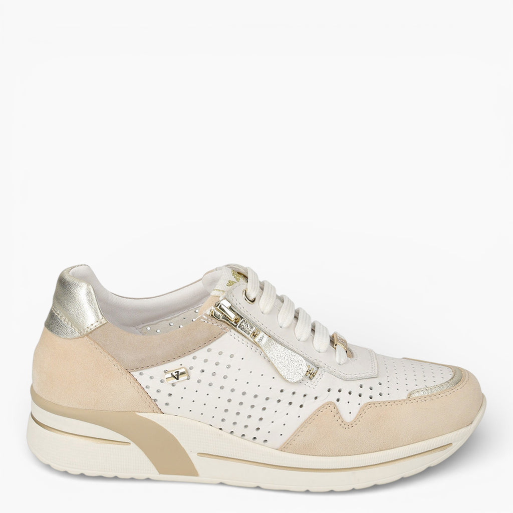 Baskets femme en cuir veau