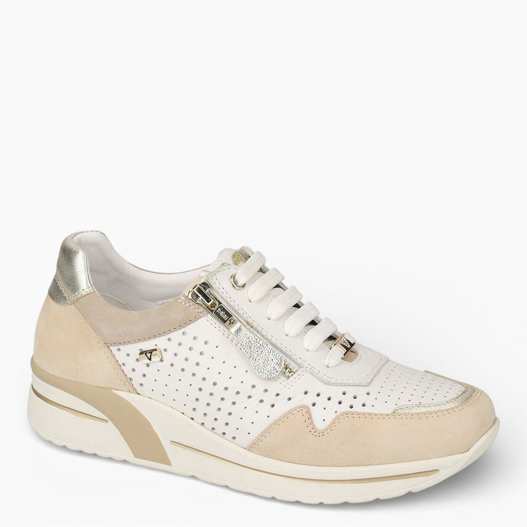 Baskets femme en cuir veau