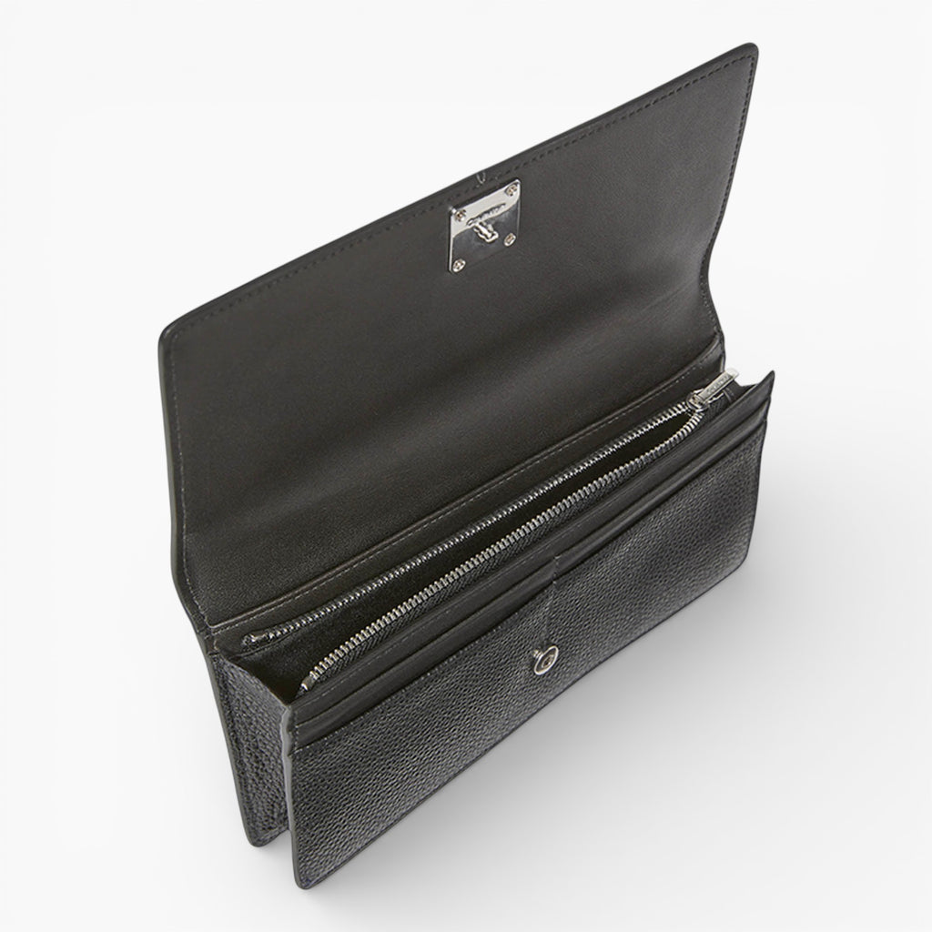 Portefeuille long Emblem HW en cuir grainé