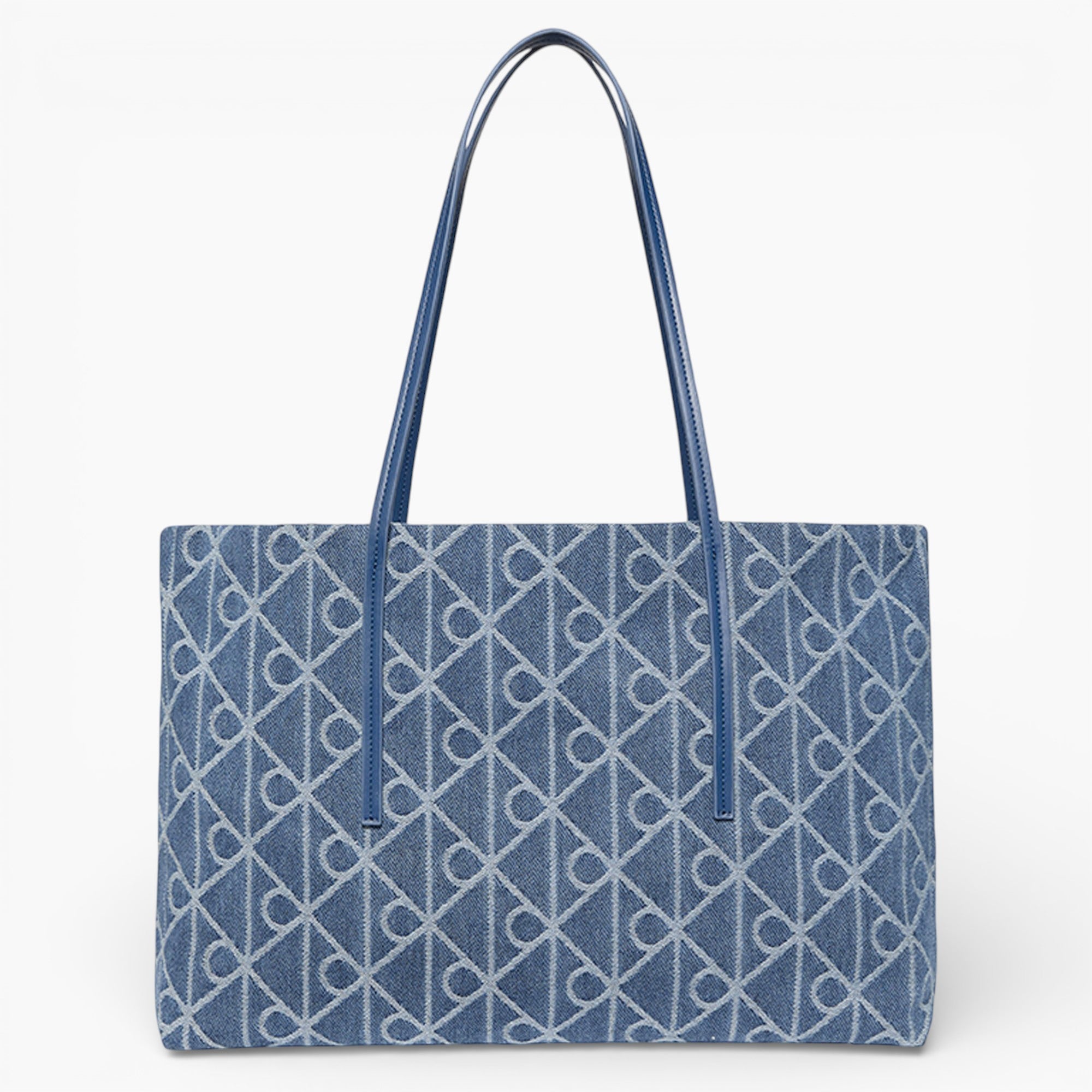 Emblem Aop Denim Tote W  Pouch