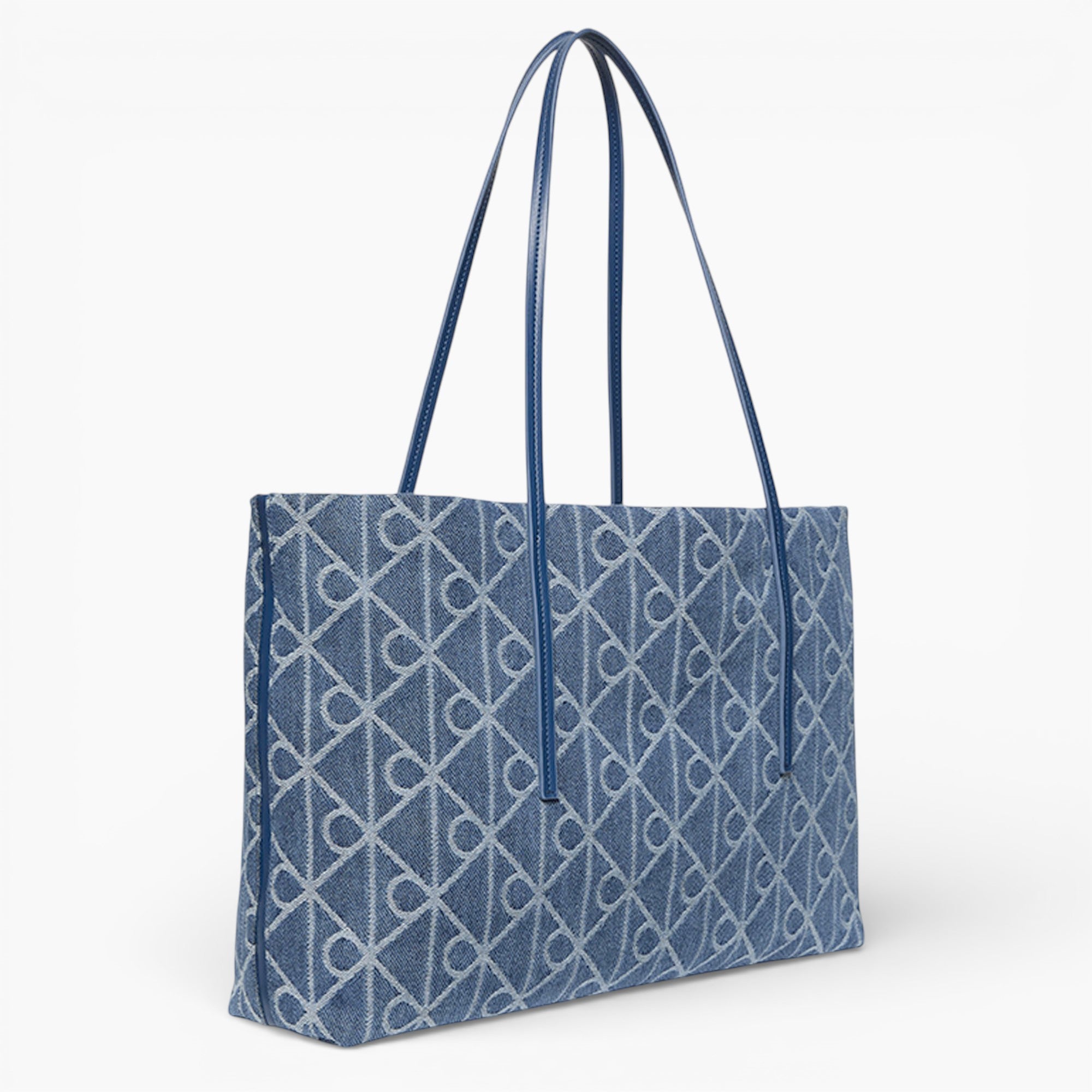 Emblem Aop Denim Tote W  Pouch