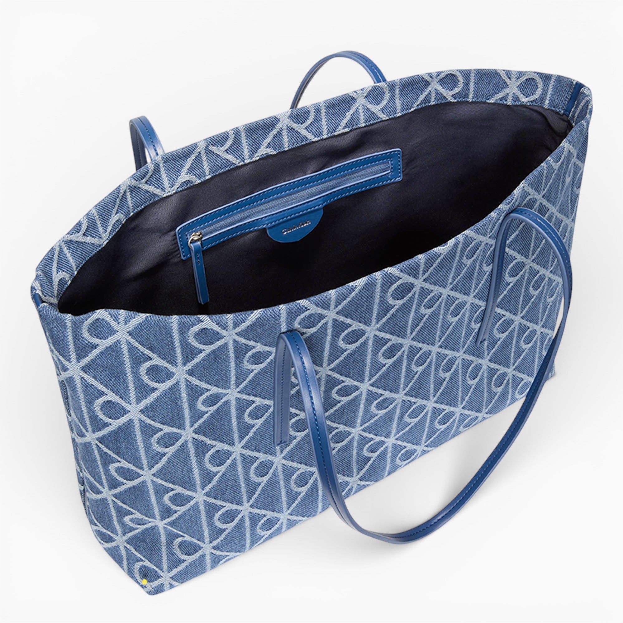 Emblem Aop Denim Tote W  Pouch