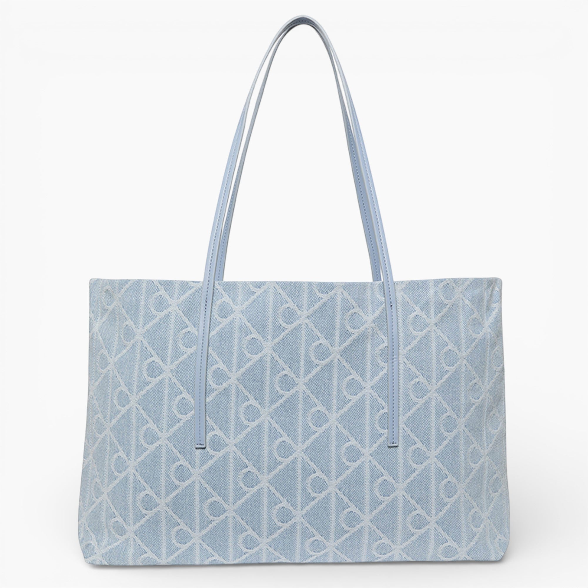 Emblem Aop Denim Tote W  Pouch