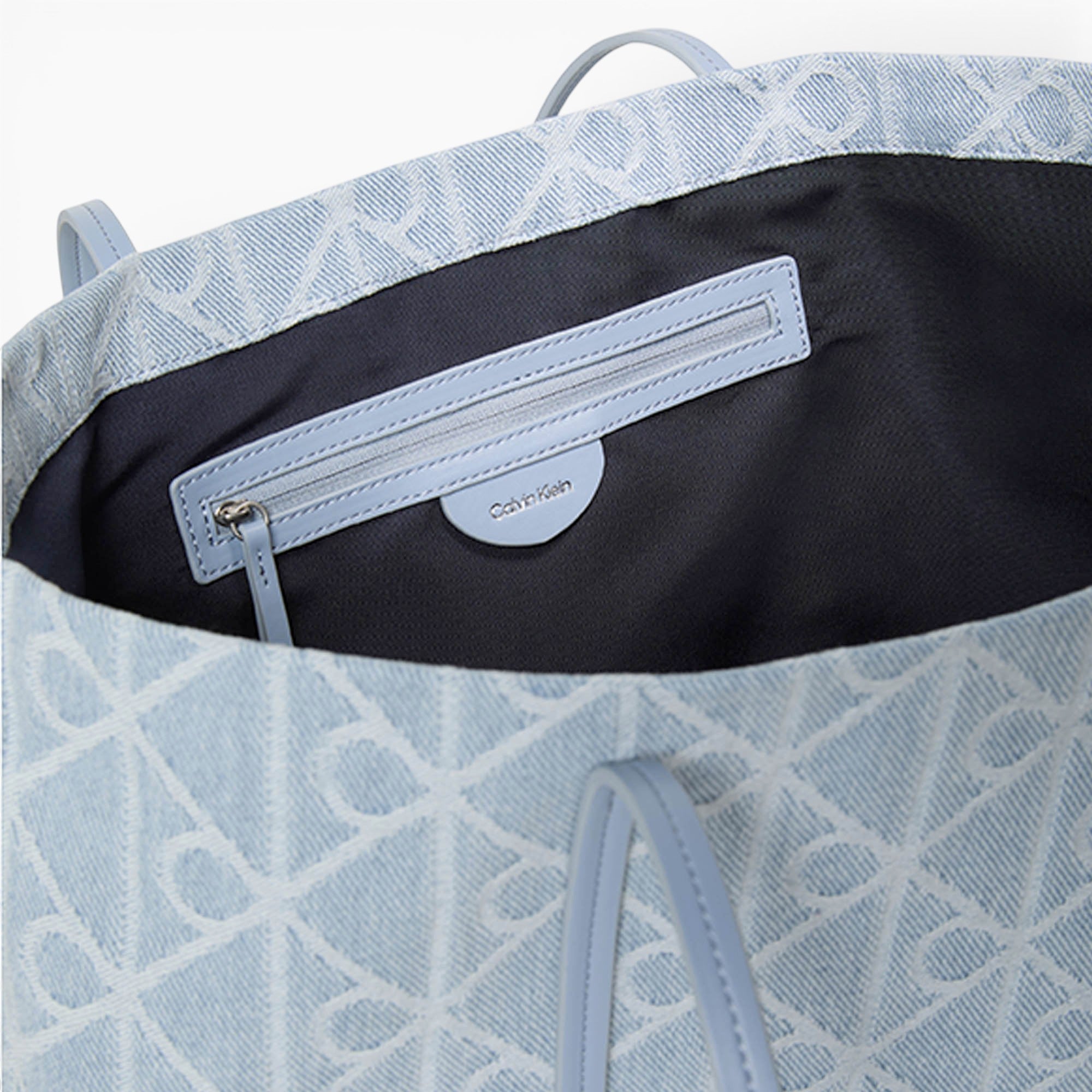 Emblem Aop Denim Tote W  Pouch