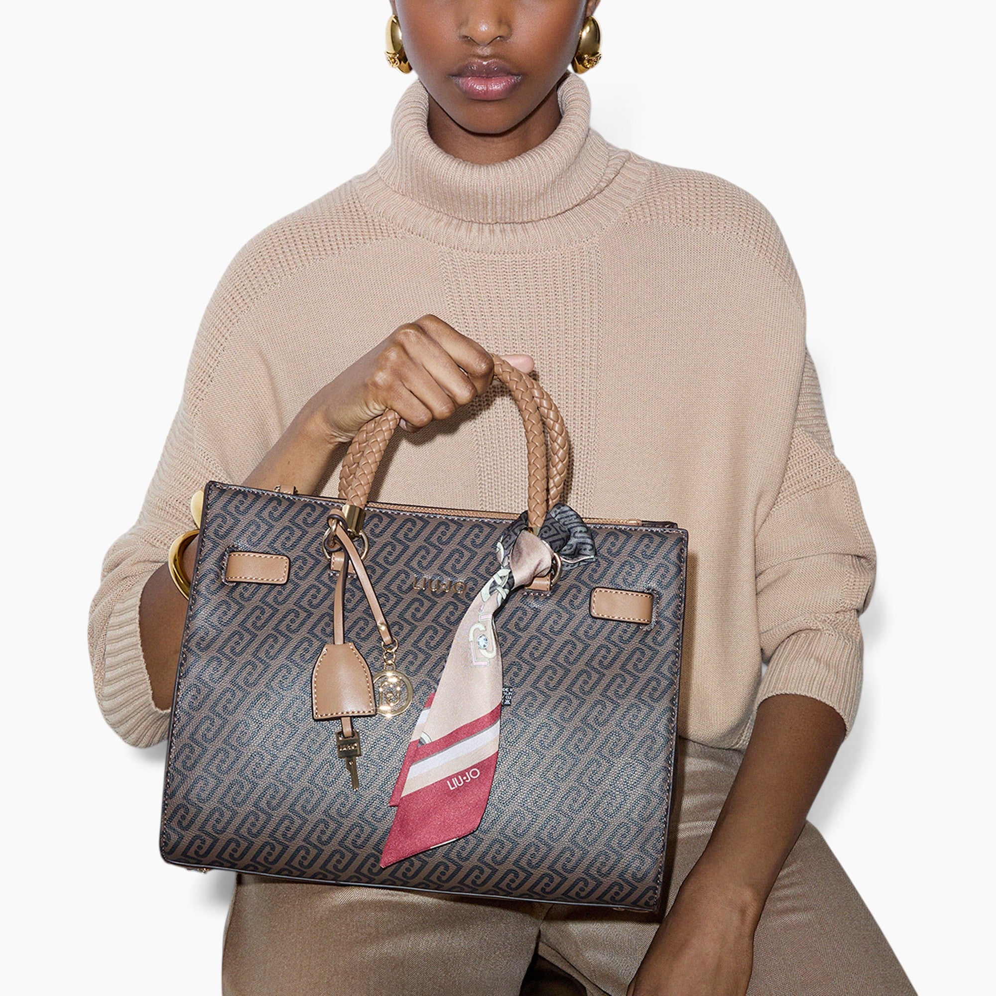 Borsa Satchel Media Con Foular