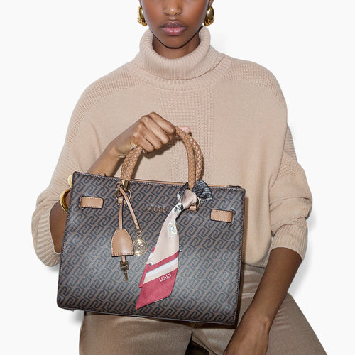Borsa Satchel Media Con Foular