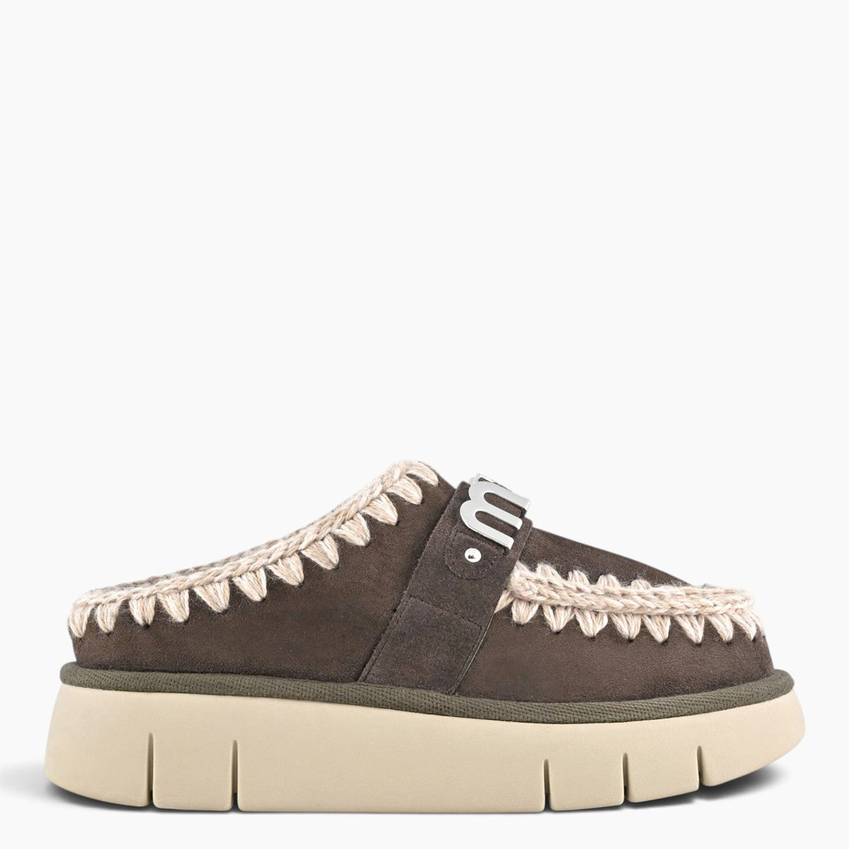 Bounce Clog Suede Letter Logo