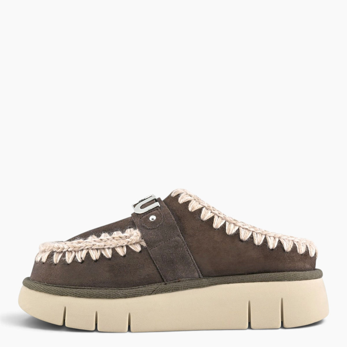 Bounce Clog Suede Letter Logo