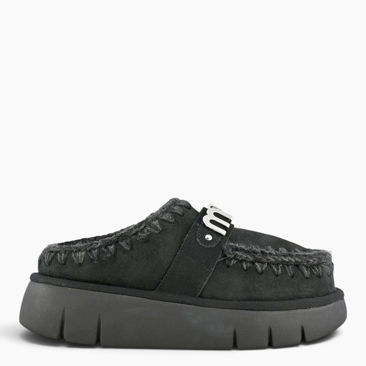 Bounce Clog Suede Letter Logo